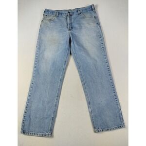 Carhartt Jeans Mens 40x32 Blue Traditional Fit Straight Denim Workwear B160 DST